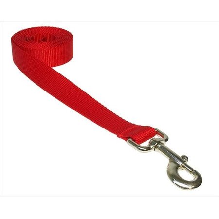 SASSY DOG WEAR Sassy Dog Wear SOLID RED LG-L 6 ft. Nylon Webbing Dog Leash; Red - Large SOLID RED LG-L
